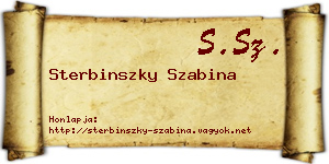 Sterbinszky Szabina névjegykártya