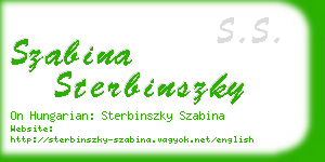 szabina sterbinszky business card